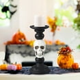 thumbnail image 4 of Cheapark Skull Ornament Pillar Candle Holder Halloween Decoration Indoor Resin Wax Candelabra For Tabletop Gothic Centerpiece, 4 of 6