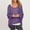 Purple, variant on Blczomt Loose Fit Women Tops Under $5 Purple Plain Shirt Batwing Sleeve High Low Crewneck Blouses for Women L