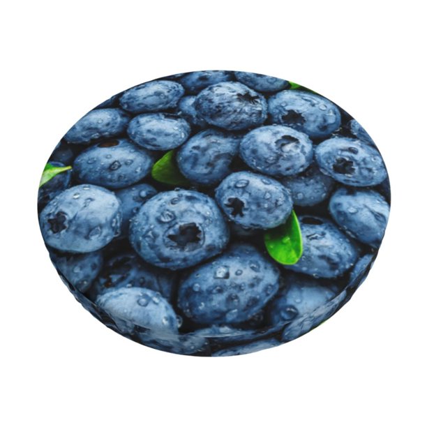 Balery Fresh Blueberries Fundas de asiento para taburete de bar redondo de tela de terciopelo ajustables que protegen de arañazos y manchas para sillas de 14 a 17 pulgadas.-13 inch