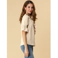 thumbnail image 4 of AllegK BluDe ManDe CampaCon Cuello En V Y Volantes PaMujer, BluCampesiDe GaInformal Vintage De Verano Beige XXL, 4 of 6