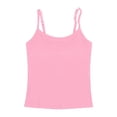 thumbnail image 4 of Womens Shirts Ribbed Crop Top with In Bra Spaghetti Strap Tank Top for Layering & Casual Wear on Sale, 4 of 4