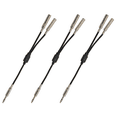 thumbnail image 1 of 3pcs 6.35mm 1/4 Inch Stereo Splitter Cable Adapter Lead Plug to Double 6.35mm Sockets, 1 of 7