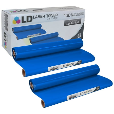 Pc401 Compatible Fax Ribbon - LD Compatible Replacements for Brother PC402 Set of 2 Thermal Fax Ribbon Refill Rolls for use in Brother FAX 560, FAX