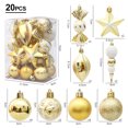 thumbnail image 3 of Bolas de adornos navideños con lazo para colgar para fiestas (calabaza dorada de 20 piezas), 3 of 6