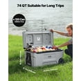 thumbnail image 3 of 74 QT Wheeled Cooler with Cup Holder, Insulated Portable Cooler Capacity 120 Cans, Best for Parties and Travel, 3 of 11