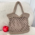 thumbnail image 5 of Miaoju Crochet Tote Bag for Women, Knit Shoulder Handbag, Lightweight Reusable Shopping Bag, Summer Beach Woven Purse, White, 5 of 5