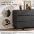 thumbnail image 3 of Aufeile Dresser for Bedroom, 6 Drawer Dresser & Chest of Drawers, 53" Modern Chest of Drawers with Curved Profile Design, Wood Dresser Storage Organizer for Adults, Black, 3 of 10