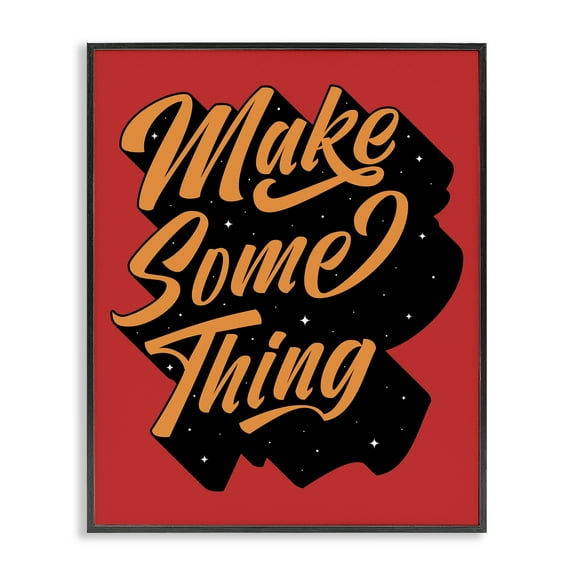 Stupell Industries Make Something Typography Text & Numbers Painting Black Framed Art Print Wall Art, 11 x 14