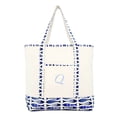 thumbnail image 2 of DALIX Women's Personalized Shopping Tote Hand Bag Monogram Blue Antique Fish Ballent Zippered Letter Q, 2 of 8