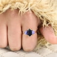 thumbnail image 4 of CHIRAGEMSJEWEL Long Hexagon Sandstone Wedding Ring , Amethyst Cluster Ring , 9X5MM / 1.5ct Christmas Gift for Love, 4 of 8