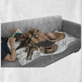 thumbnail image 5 of Funny Soft Flannel Fleece Throw Blanket, Whimsical King Chimpanzee Portrait with Crown on His Head Monkey, Cozy Plush for Indoor and Outdoor Use, 50" x 70", Taupe Pale Caramel and White, by Ambesonne, 5 of 5