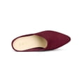 thumbnail image 4 of BLISSFUL STEP Women's Slides Chunky High Heels Slip on Pointed Toe Slide Mules Burgundy 9.5, 4 of 6
