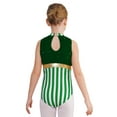 thumbnail image 2 of YiZYiF Girls Sequins Stripe Gymnastics Ballet Dance Leotard Christmas Santa Elf Performance Bodysuit Green 12, 2 of 7
