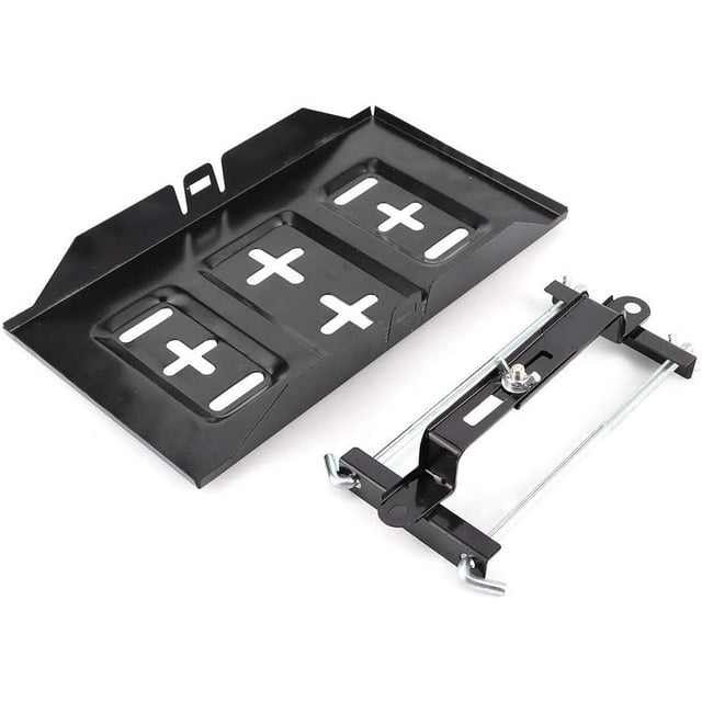 Veeki Battery Tray Clamp, Universal Metal Storage Battery Holder Tray Mount Hold Down Clamp Bracket Kit Car Accessory (23cm)-0521