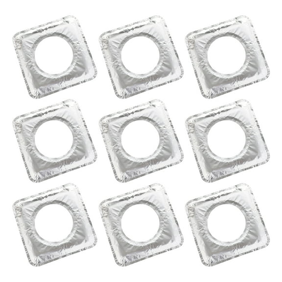 jojofuny 10Pcs Kitchen Stove Protective Cover for Gas Stove Liners 9.1x9.1in Aluminum Foil