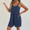 thumbnail image 6 of LEKODE Spaghetti Strap Romper Womens Rompers for Summer Jumpsuits for Women Sets for Women and Back Suspender Pants with Suspender Straps and Jumpsuit Summer Pants Sets Women 2 Piece Outfits Navy S, 6 of 9