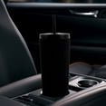 thumbnail image 4 of Vaso recto Textura diamante doble pared 700 ml con popote Negro, 4 of 5