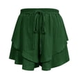 thumbnail image 5 of Krdevn Women's Pleated Wide Leg Shorts Summer Elastic Waist Casual Loose Fit High Waist Shorts Lightweight Breathable Pockets Beach Vacation Stretch,Size L, 5 of 5