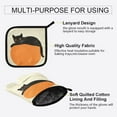 thumbnail image 3 of Yayeee Oven Mitts and Pot Holder Set of 2 Heat Resistant Kitchen Gloves Baking Hot Pad, Black Cat Orange Ball, 3 of 5