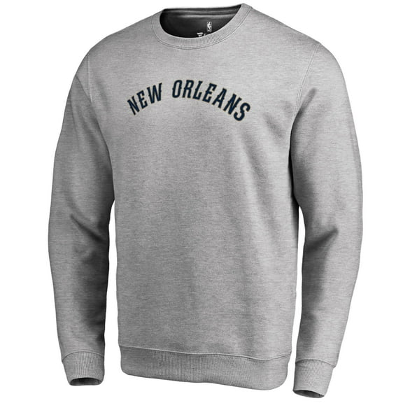 Men's Heathered Gray New Orleans Pelicans Wordmark Pullover Sweatshirt