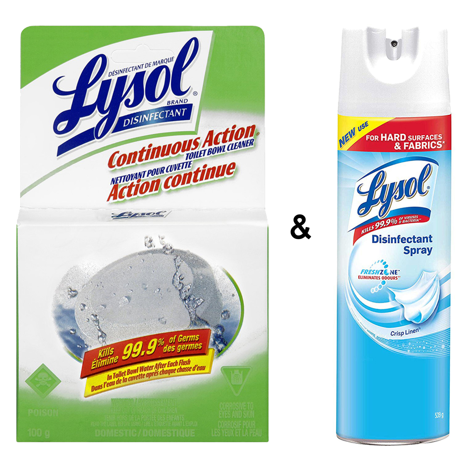 Lysol Toilet Bowl Cleaner, Continuous Action Puck, 100 g & Lysol