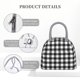 thumbnail image 4 of Balery Black White Plaid Bolsa de Almuerzo para Mujeres, Caja de Almuerzo, Bolsa de Almuerzo Pequeña Impermeable, Tote de Almuerzo Reutilizable con Gran Capacidad, 4 of 6