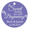 thumbnail image 1 of 100 PCS A Sweet Ending To A New Begnning Circle Hang Tags Personalized Wedding Favor Gift Tags, 1 of 1