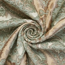 Baroque Floral Two Tone Chenille 57" Heavyweight Upholstery Jacquard Polyester Fabric By The Yard (Beige / Sage, 1 Yard)