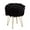 Black, variant on IVV White Faux Fur Storage Ottoman with Tray Lid & Golden Metal Legs, Round Upholstered Footrest/Side Table, Furry Makeup Seat for Bedroom, Vanity Room, Living Room – 13"Dia x 17.7"H