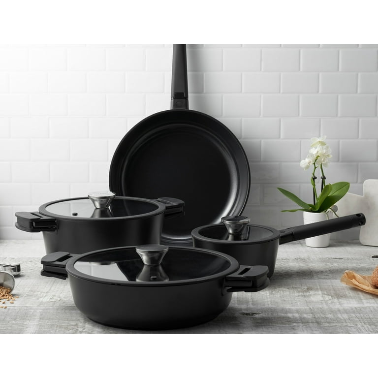 Zavor Noir Cast Aluminum Ceramic Nonstick Dutch Oven with Lid 7 qt - Black