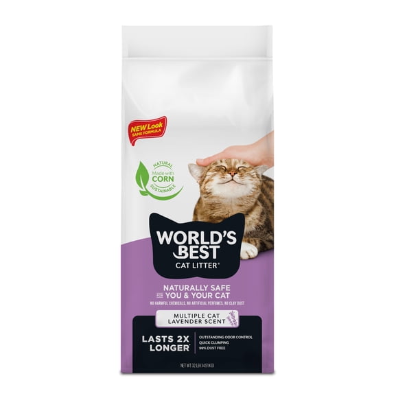 La mejor arena para gatos del mundo con aroma a lavanda para varios gatos, 14,5 kg