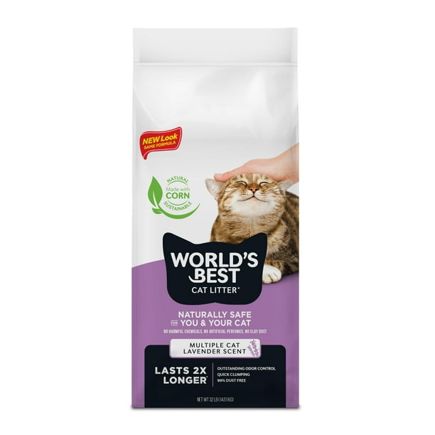 La mejor arena para gatos del mundo con aroma a lavanda para varios gatos, 14,5 kg
