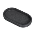 thumbnail image 2 of Bandeja de dispensador de jabón 7.8x3.9 pulgadas Sleek Forma ovalada bandeja de tocador versátil para cepillos de maquillaje accesorio decorativo Gris oscuro, 2 of 8