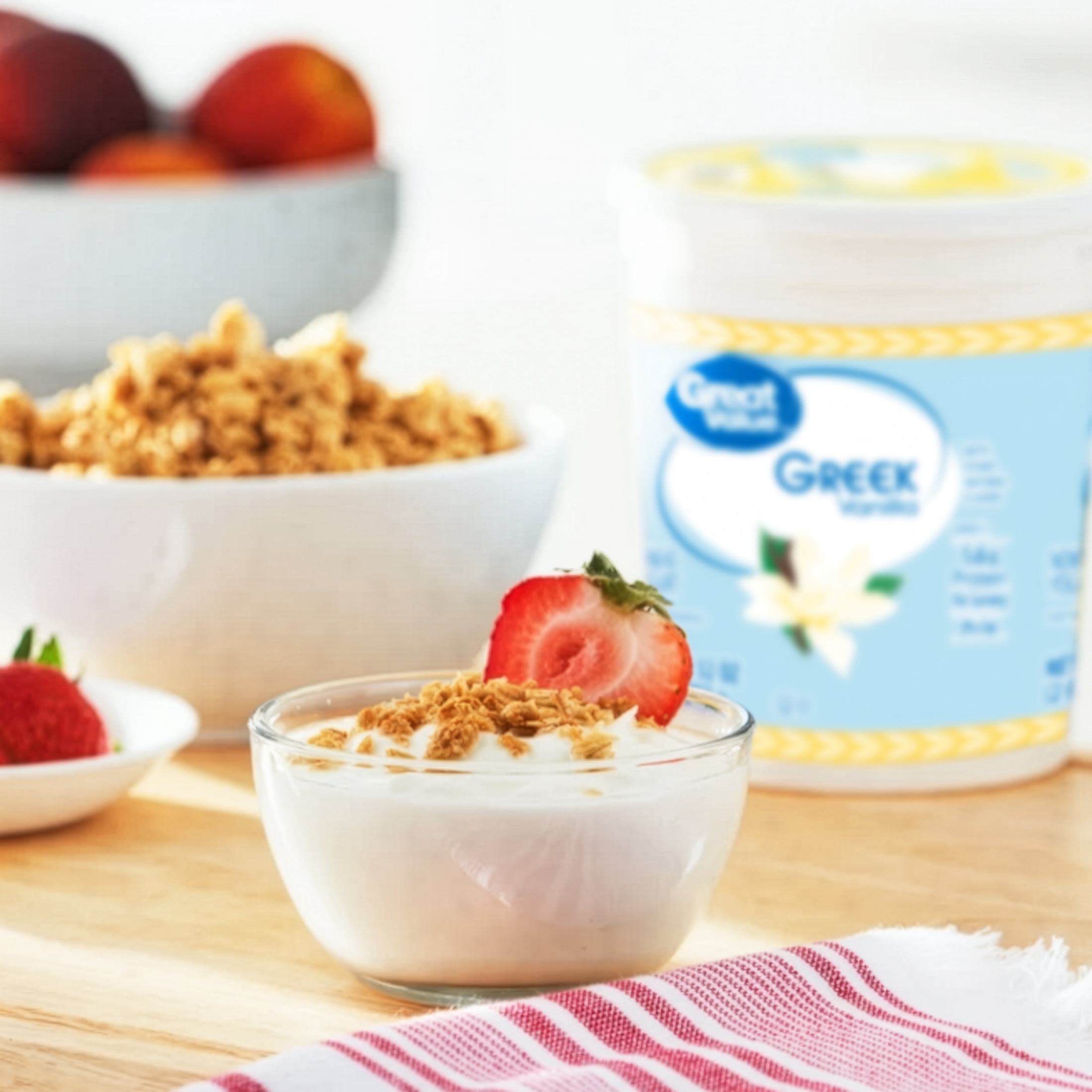 Great Value Vanilla Nonfat Greek Yogurt, 32 oz Tub