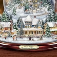 thumbnail image 4 of The Bradford Exchange Thomas Kinkade Wondrous Winter Christmas Tree Snow Globe Decoration With Musical Illuminated Village Scenes Swirling Snow Plays 8 Xmas Melodies 8"-Inches, 4 of 5