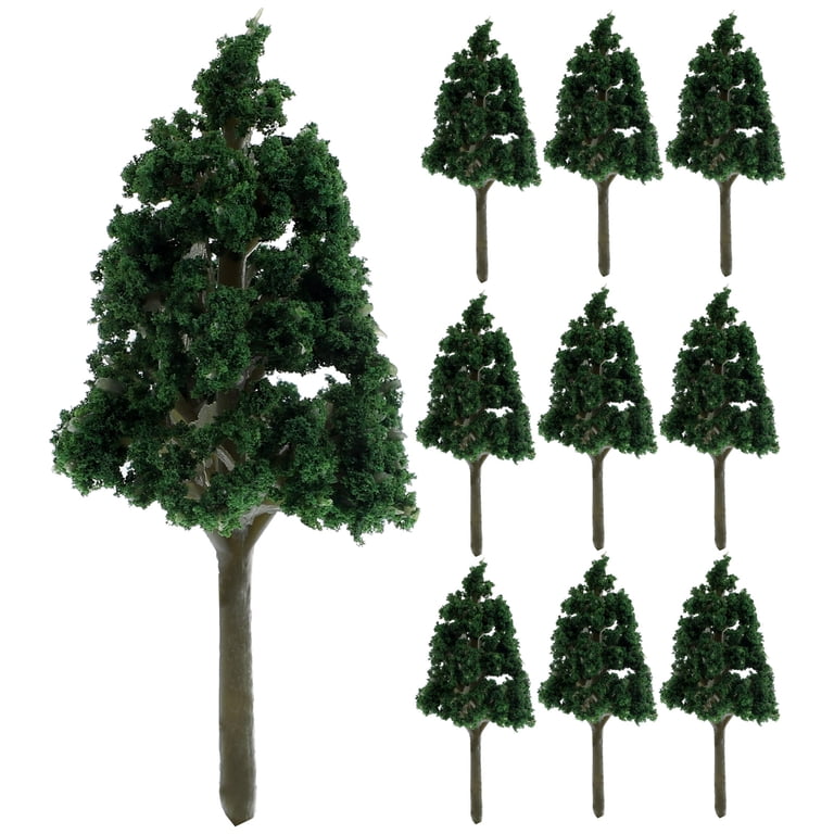 10pcs Mini Plastic Tree Models for Crafts , Realistic Simulation