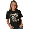thumbnail image 4 of Fall Pumpkin Obsessed Jesus Blessed Women's Plus Size Graphic Tee Brisco Brands 4X, 4 of 5