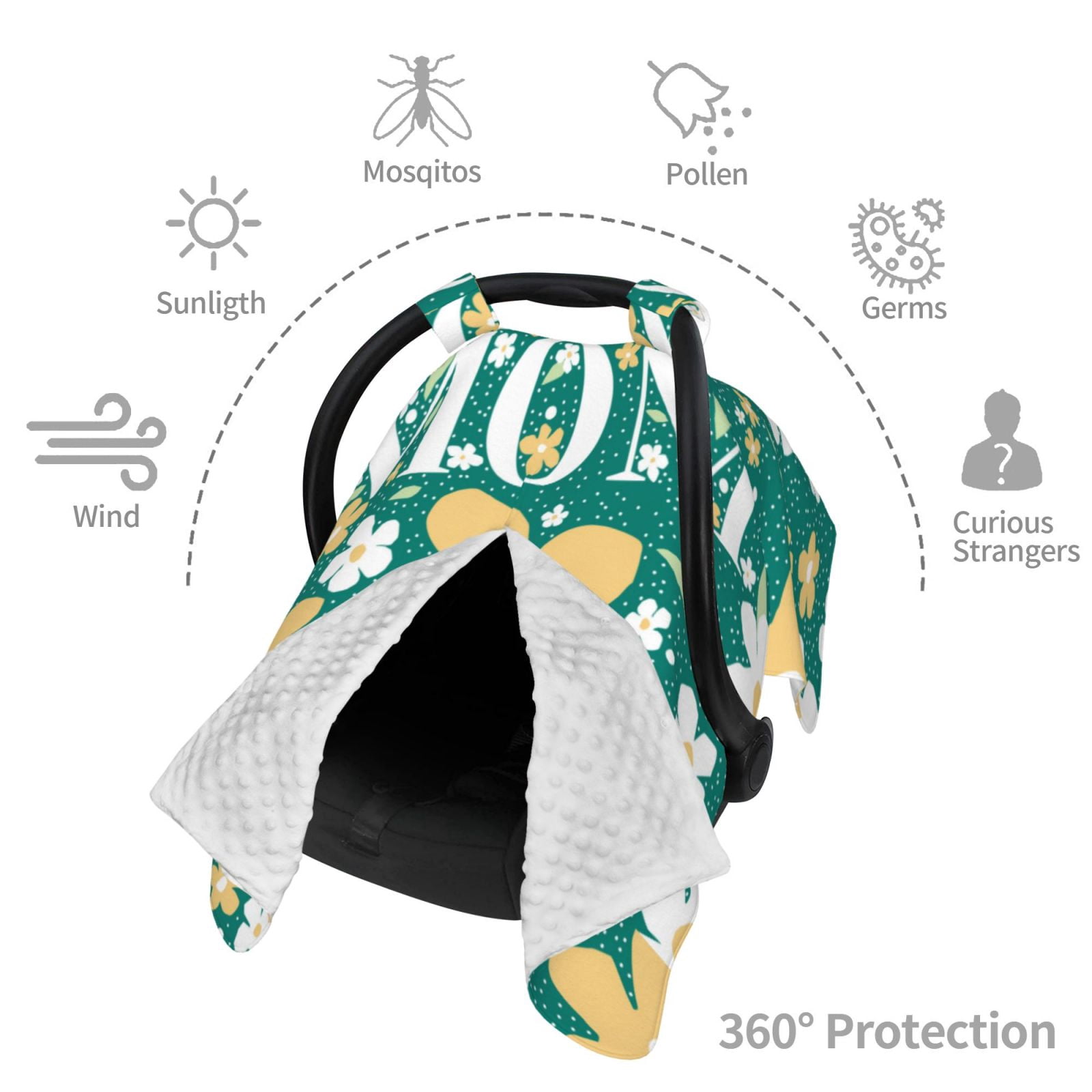 Car Seat Cover Baby - Happy Mother's Day1 Breathable Infant Car Seat Cover for Baby Carseat, Lightweight Comfort Baby Essentials Must Haves Newborn Stuff for Girl Boy