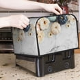 thumbnail image 6 of KLL Pumpkin And White Marble Print 4 Slice Toaster Dust Covers Kitchen Small Appliance Cover with 2 Pockets,Can hold Jam Spreader Knife & Toaster Tongs (12.4 x 10.6 x 8.2), 6 of 6