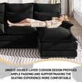 thumbnail image 6 of Wiilayok 110" Chenille U Shaped Sectional Sofa Couches,Modular Sectional Sofa Set with Double Chaise for Living Room,Black, 6 of 8