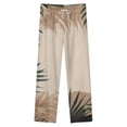 thumbnail image 4 of Tropical Leaf Print Art Winter Female Pants Flannel High Waist Women Pants Lady Warm Straight Leg Plush Trousers, 4 of 7