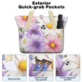 thumbnail image 2 of Tote Bag for Women - Pioneer Flower Shoulder Bag - Large Utility Work Duffle Bag with Zipper Handbag for Travel, Work, Sprots, 2 of 5