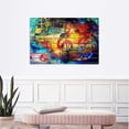 thumbnail image 3 of HFDF Street Art Style Wall Art Colorful Graffiti Melody Violin Note Picture Print Modern Wall Decor Artwork for Music Room KTV Karaoke Music Painting Ready to Hang 16x12inch Framed, 3 of 7