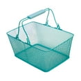 thumbnail image 3 of Canasta de compras Conveniente metal con asas para tiendas Retails Supermarket Azul, 3 of 8