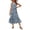 Royal Blue, variant on Casual V-Neck Floral Print Sleeveless Midi Dress Women's Summer Boho Dress Lightweight Rayon Blend with Side Slits for Beach Vacation,Gray L