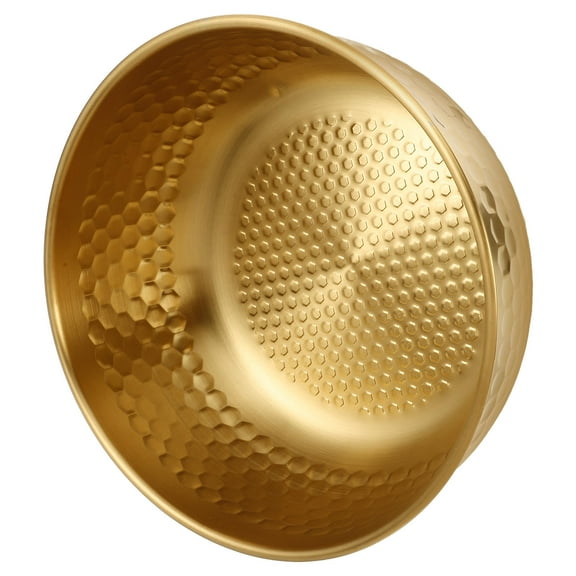 BESTYASH Golden Stainless Steel Salad Mixing Bowl with Japanese Hammered Texture