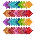 thumbnail image 2 of Soimoi 40Pcs Batik Print Precut Fabrics Strips Roll Up 1.5x42inches Cotton Jelly Rolls For Quilting - Red, 2 of 9