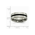 thumbnail image 2 of Titanium Engravable Enameled Ridged Edge 8mm Polished Band Size 7.5 Jewelry Gifts for Women, 2 of 4