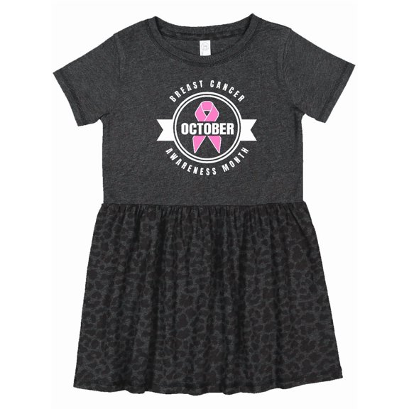 Inktastic October Breast Cancer Awareness Month Badge Girls Toddler Dress