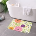 thumbnail image 3 of SPXUBZ Non Slip Flannel Polyester Floor Mat With Colorful Floral Design For Bathroom Kitchen Bedroom Decoration 24x16 inch, 3 of 5